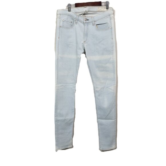 rag & bone Denim - Rag & Bone Light Blue White Bleached Skinny Fit Denim Jeans SZ 30 Distressed Mid